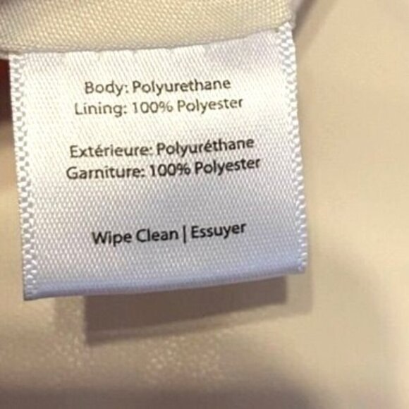 Melie Bianco Top Knot Cream Circular Bag with Golden Zipper Soft 11 x 9 x 2 - Picture 7 of 7